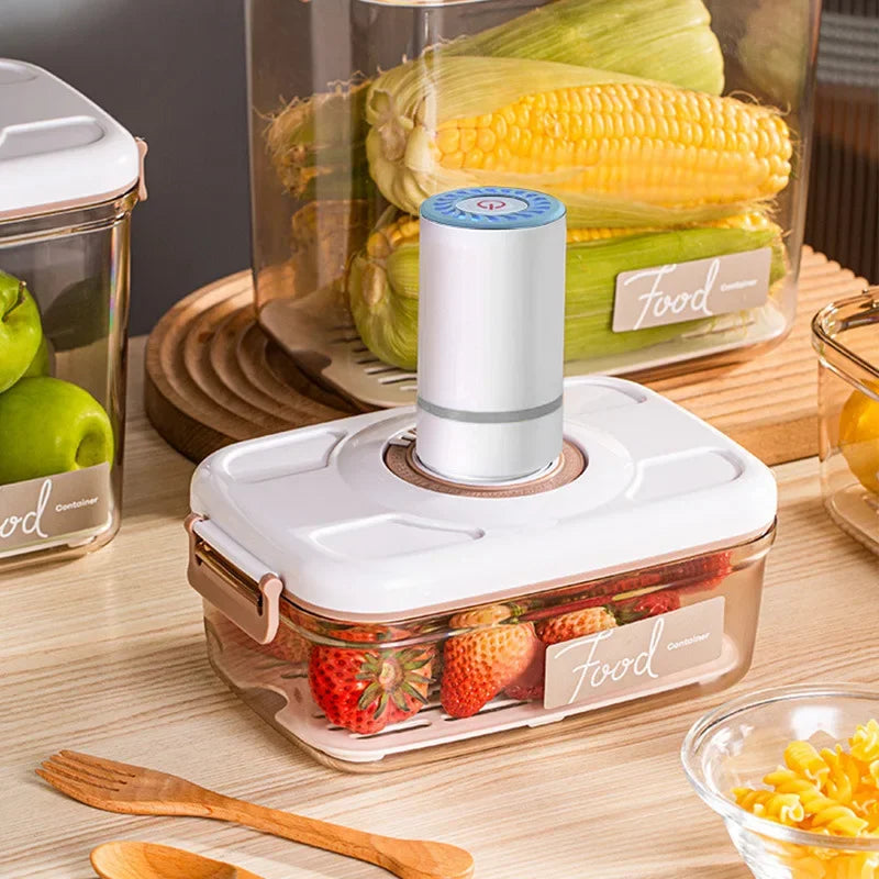 Vacuum storage box sealed grain tank household fresh-keeping box refrigerator drainable food storage container Kitchen Organizer