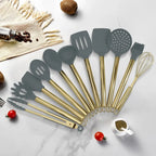 35-piece silicone household stirring spatula hoe, soup spoon with storage bucket non-stick pan kitchen accessories cooking tools