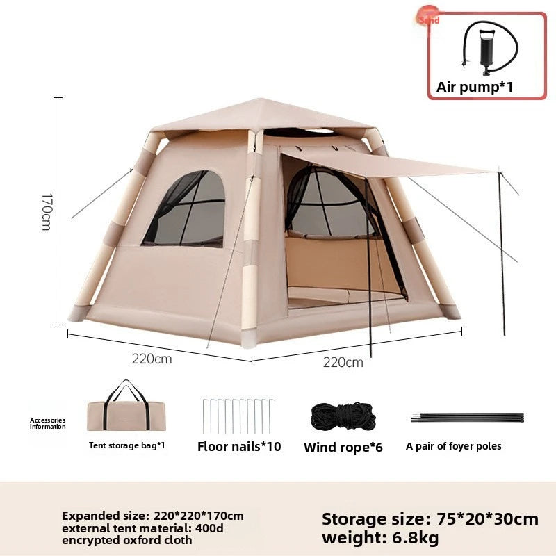Large Camping Outdoor Air Tent for 4-5 People Air Shelter Dome Tent Family Hiking Inflatable One-touch Tent