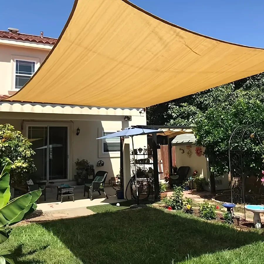 Thick Heavy-Duty PE Garden Sun Shade Net, Beige - Large Square UV Block, Sunshade Sail for Outdoor Patio and Yard Protection