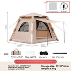 Large Camping Outdoor Air Tent for 4-5 People Air Shelter Dome Tent Family Hiking Inflatable One-touch Tent