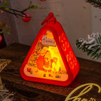 Christmas LED Triangle Lantern Santa Claus Snowman Festival Lamp Indoor Table Ornaments Party Scene Props Home Decorations Gifts