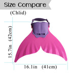 Adjustable Mermaid Tail Monofin Diving Kids Swimming Flip Training One Piece Fins Whale Tail Teenagers Water Sports Equipment