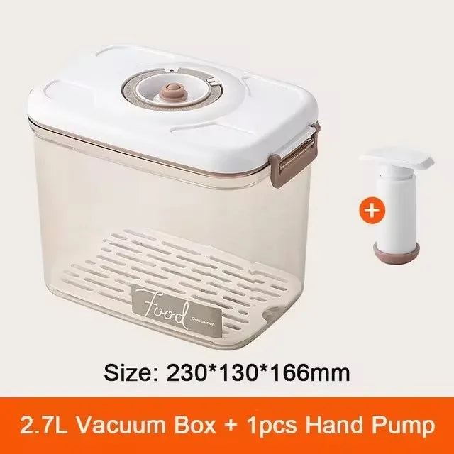 Vacuum storage box sealed grain tank household fresh-keeping box refrigerator drainable food storage container Kitchen Organizer