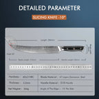 TURWHO Japanese Carving Knife Real 67 Layer Damascus Steel Cook Tools Sharp VG10 Core Kitchen Ham Cleaver Butcher Slicing Knives