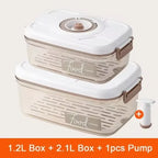 Vacuum storage box sealed grain tank household fresh-keeping box refrigerator drainable food storage container Kitchen Organizer
