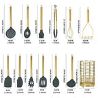 35-piece silicone household stirring spatula hoe, soup spoon with storage bucket non-stick pan kitchen accessories cooking tools