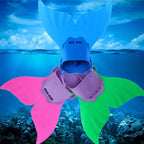 Adjustable Mermaid Tail Monofin Diving Kids Swimming Flip Training One Piece Fins Whale Tail Teenagers Water Sports Equipment