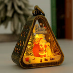 Christmas LED Triangle Lantern Santa Claus Snowman Festival Lamp Indoor Table Ornaments Party Scene Props Home Decorations Gifts