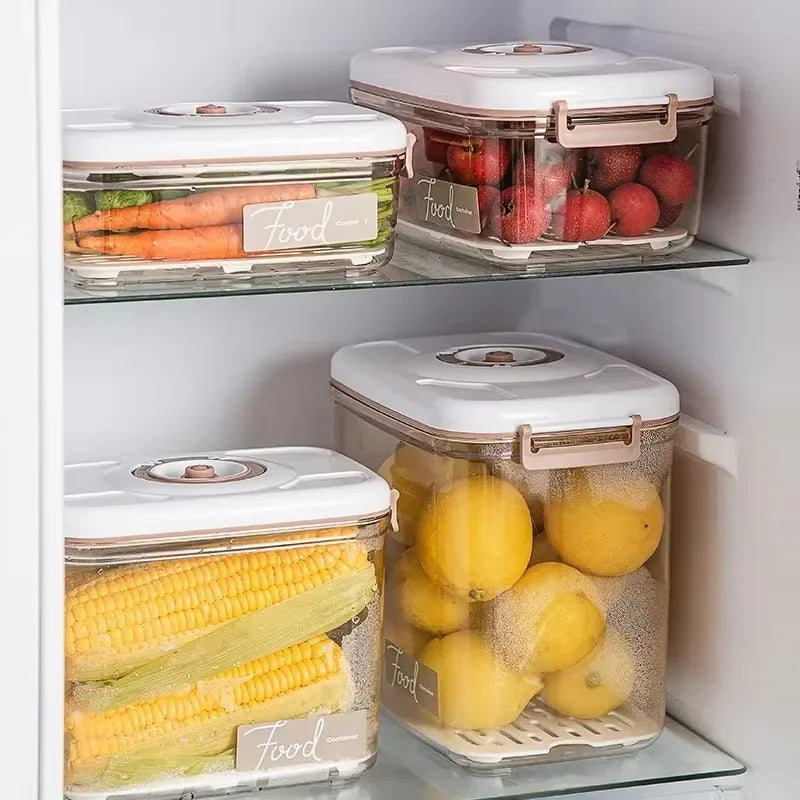 Vacuum storage box sealed grain tank household fresh-keeping box refrigerator drainable food storage container Kitchen Organizer