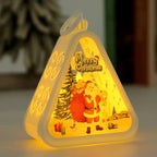 Christmas LED Triangle Lantern Santa Claus Snowman Festival Lamp Indoor Table Ornaments Party Scene Props Home Decorations Gifts
