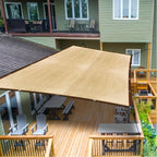 Thick Heavy-Duty PE Garden Sun Shade Net, Beige - Large Square UV Block, Sunshade Sail for Outdoor Patio and Yard Protection