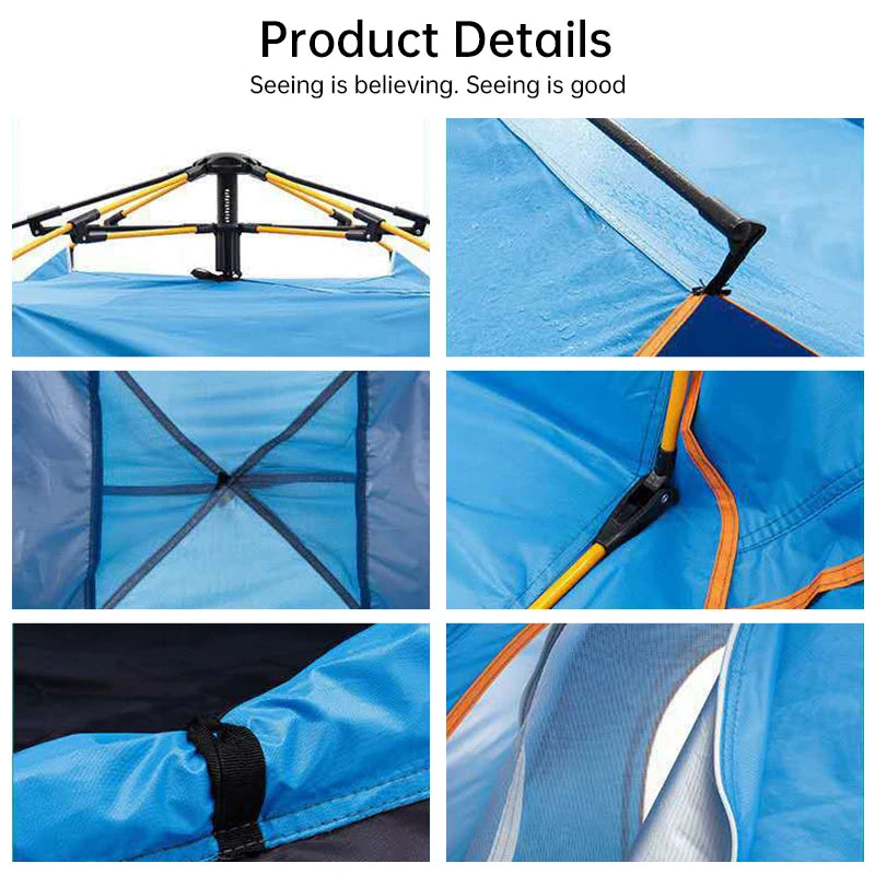 2-4 Person Camping Tent Fully Automatic Quick Opening Tent Outdoor Folding Tent Rain Proof Sun Proof Portable Home Tent