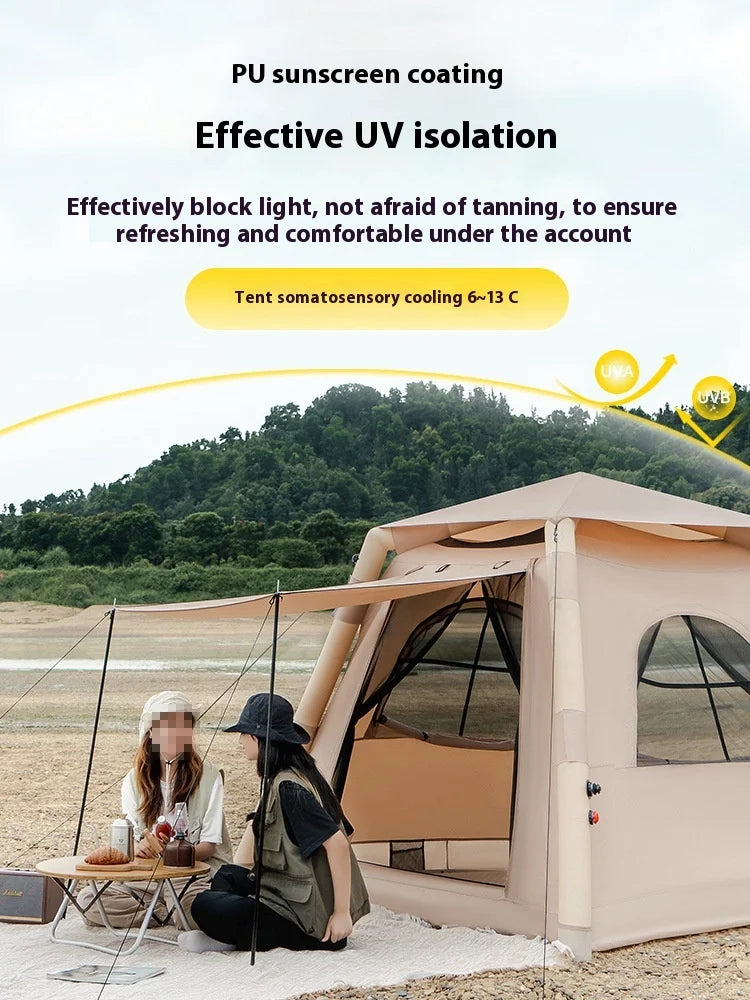 Large Camping Outdoor Air Tent for 4-5 People Air Shelter Dome Tent Family Hiking Inflatable One-touch Tent