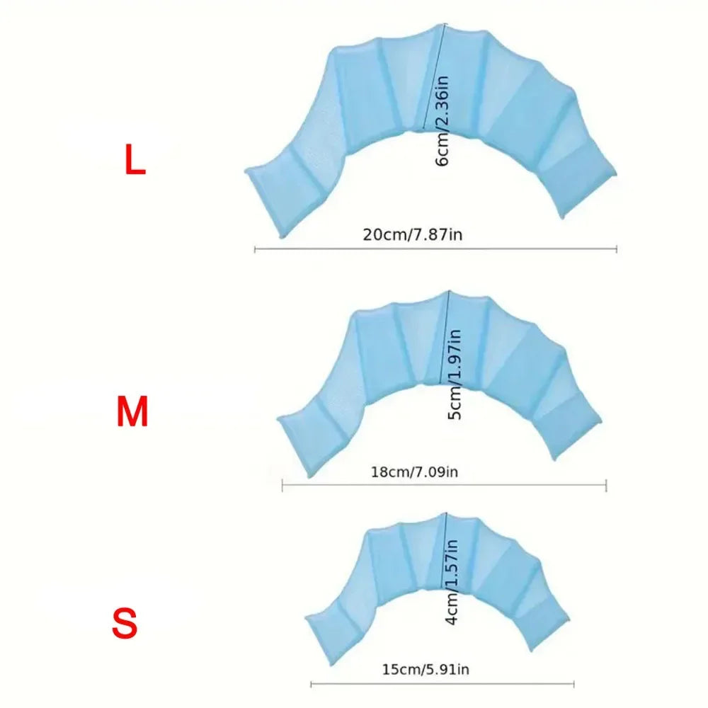 1 Pair Frog Style Silicone Hand Swim Fins Flippers Unisex Finger Webbed Gloves Paddle Water Sports Swimming Training Equipment