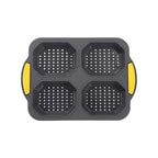 Baking Mould Restaurant  Hamburger Bun Silicone Mold Foldable Reusable Bread Pan Heat Resistance DIY Kitchen Tool Accessories