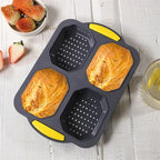 Baking Mould Restaurant  Hamburger Bun Silicone Mold Foldable Reusable Bread Pan Heat Resistance DIY Kitchen Tool Accessories