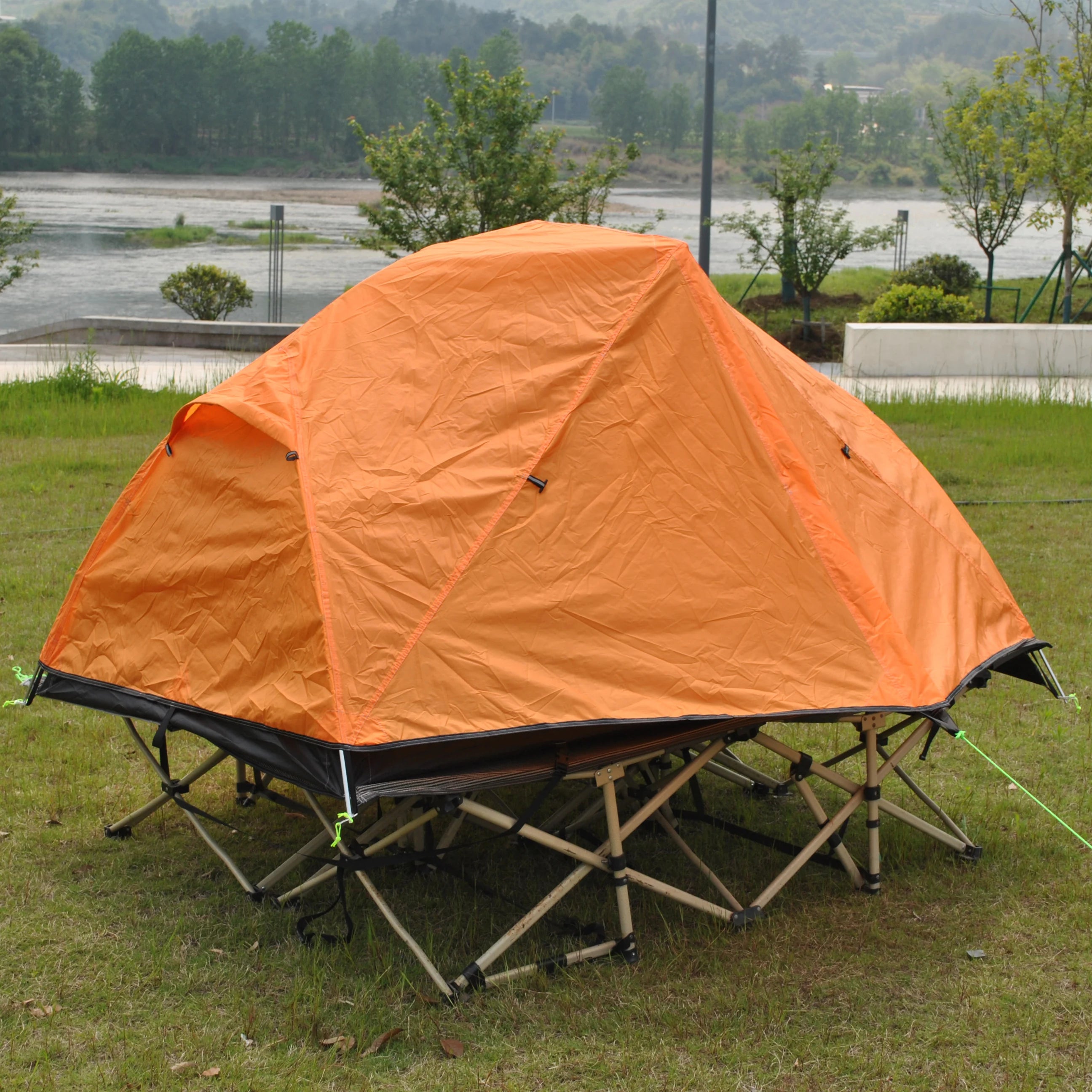 Tent Cot Folding Off the Ground Waterproof Camping Sleeping Bed with Rain Cover Not Included the Bed