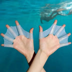 1 Pair Frog Style Silicone Hand Swim Fins Flippers Unisex Finger Webbed Gloves Paddle Water Sports Swimming Training Equipment