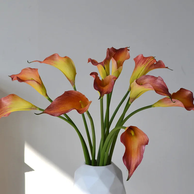 5pcs Large Calla Lily Artificial Flowers Wedding Decor Bridal Bouquet  Fake Flowers Realistic Callas Home Decoration Accessories