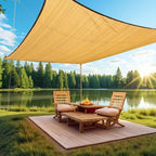 Thick Heavy-Duty PE Garden Sun Shade Net, Beige - Large Square UV Block, Sunshade Sail for Outdoor Patio and Yard Protection
