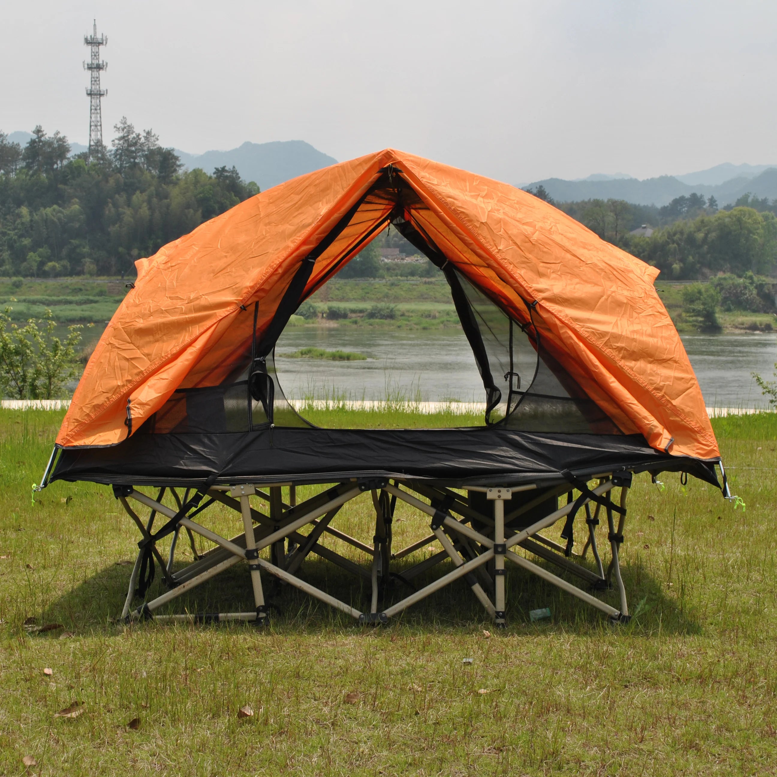 Tent Cot Folding Off the Ground Waterproof Camping Sleeping Bed with Rain Cover Not Included the Bed