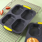 Baking Mould Restaurant  Hamburger Bun Silicone Mold Foldable Reusable Bread Pan Heat Resistance DIY Kitchen Tool Accessories
